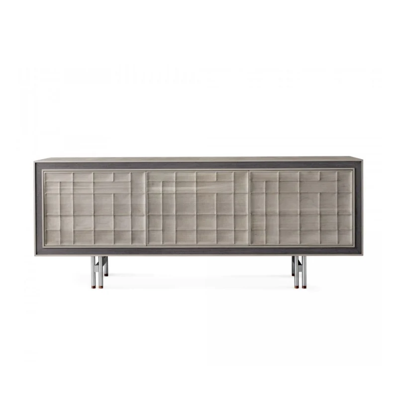 Grey Walnut Wood Sideboard QUADRA Futura Doors by Dale Italia