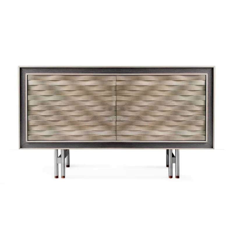 Walnut Wood Sideboard QUADRA Nastro Doors by Dale Italia