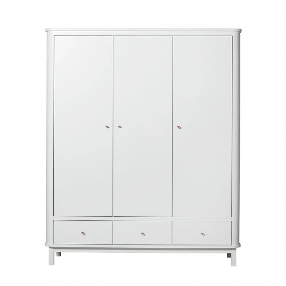 Armoire Enfant 3 Portes Bois Blanc Oliver Furniture