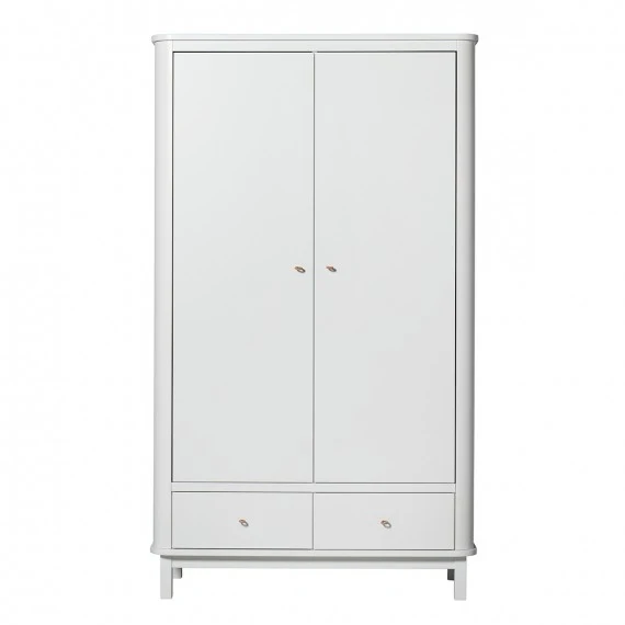 Armoire de chambre à 2 portes en bois blanc Oliver Furniture
