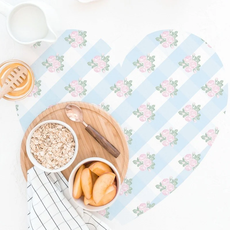 Sets de Table Coeur Shabby Vichy -3 Couleurs Disponibles