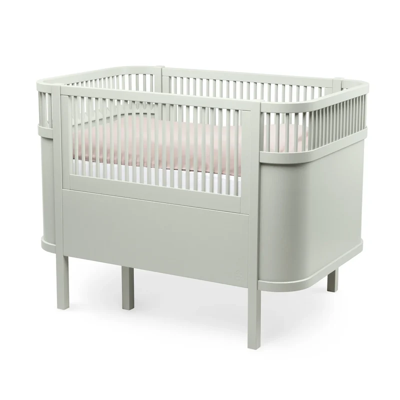 Lit bébé convertible Sebra vert brume
