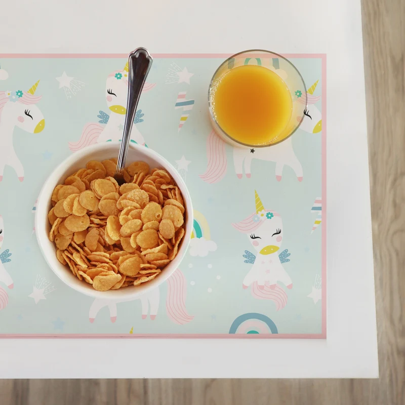 Sets de table et sous-assiettes pour enfants Licorne