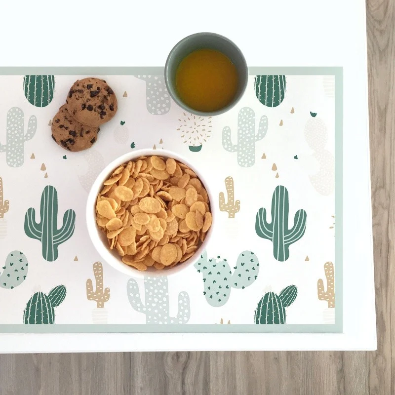 Sets de table petit-déjeuner pour enfants Cactus vert