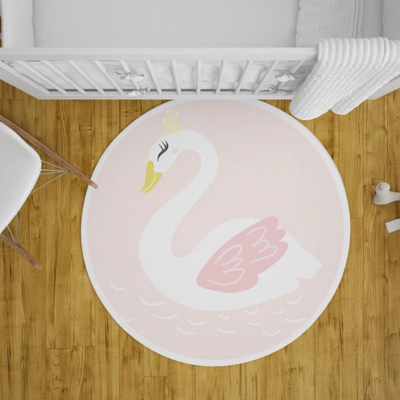 Tapis rond en vinyle Swan
