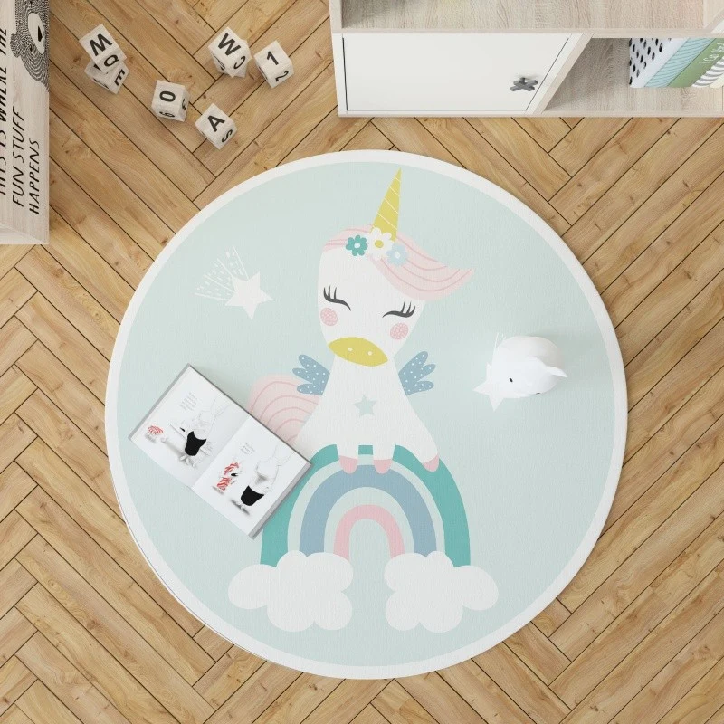 Tapis rond en vinyle Unicorn