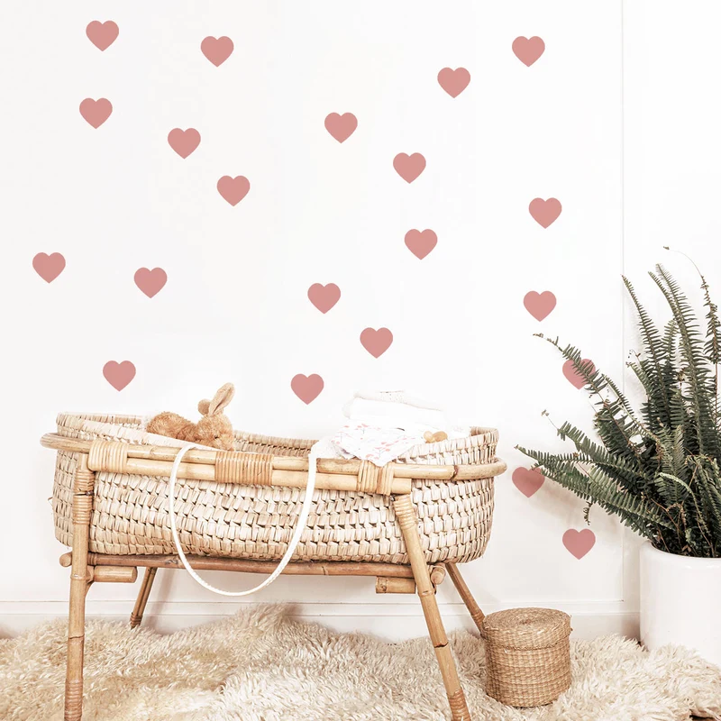 Stickers muraux coeurs - plus de couleurs disponibles