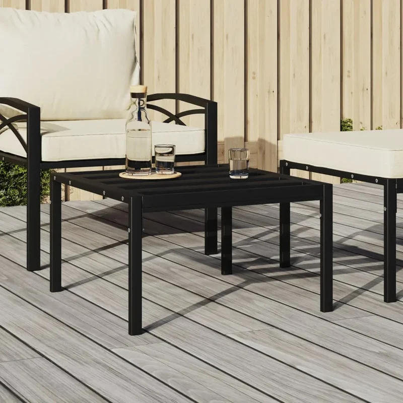 Black Garden Coffee Table 60x60x35 cm Steel, Good Quality Outdoor Products for patio, pool, terrace, garden, modern sofa
