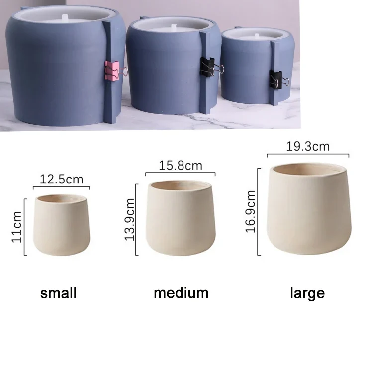 Concrete Planter Flowerpot Silicone Molds DIY Clay Plaster mold Large Size Planter Pot Mold Creative Flower Pot Silicon Molds
