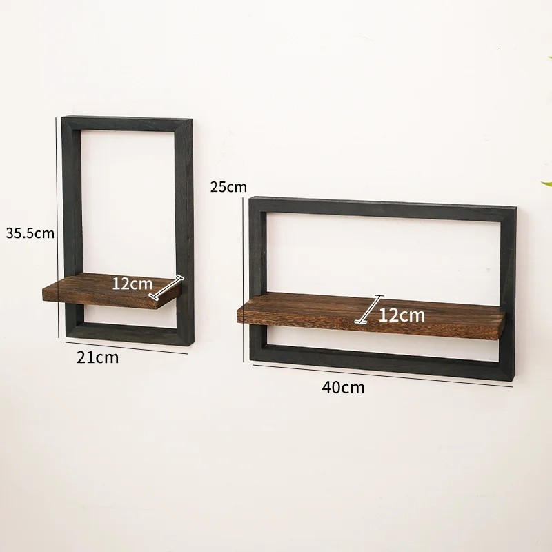 Black Wood Shelves for Wall Storage Hanging Floating Wall Shelves Rustic Farmhouse Decor, Bedroom Bathroom Living Room Kitchen