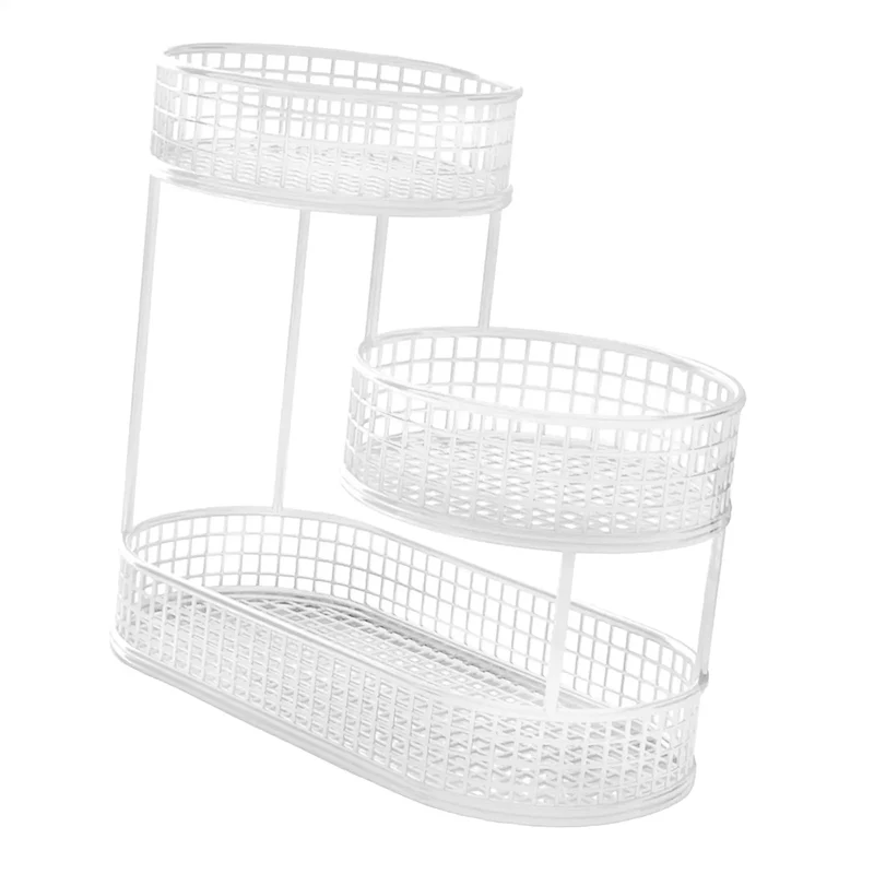 Countertop Fruit Basket Metal Wire Storage Basket, Counter Serving Tray Space Saver Serving Stand Vegetables Storage Rack