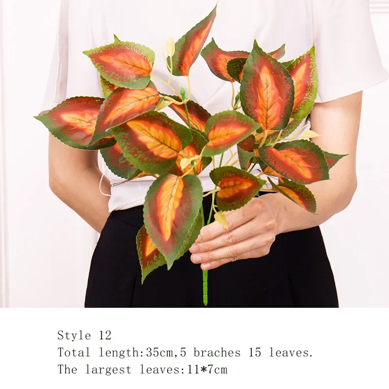 Artificial Grass Green Plants Wall Decor Accessories For Wedding,Plastic Monstera Fake Plants For Home Garden Bonsai Decoration