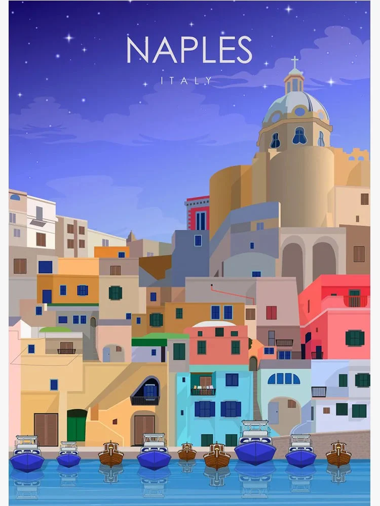 affiche de voyage art mural du Caire Naples et Madère décoratif