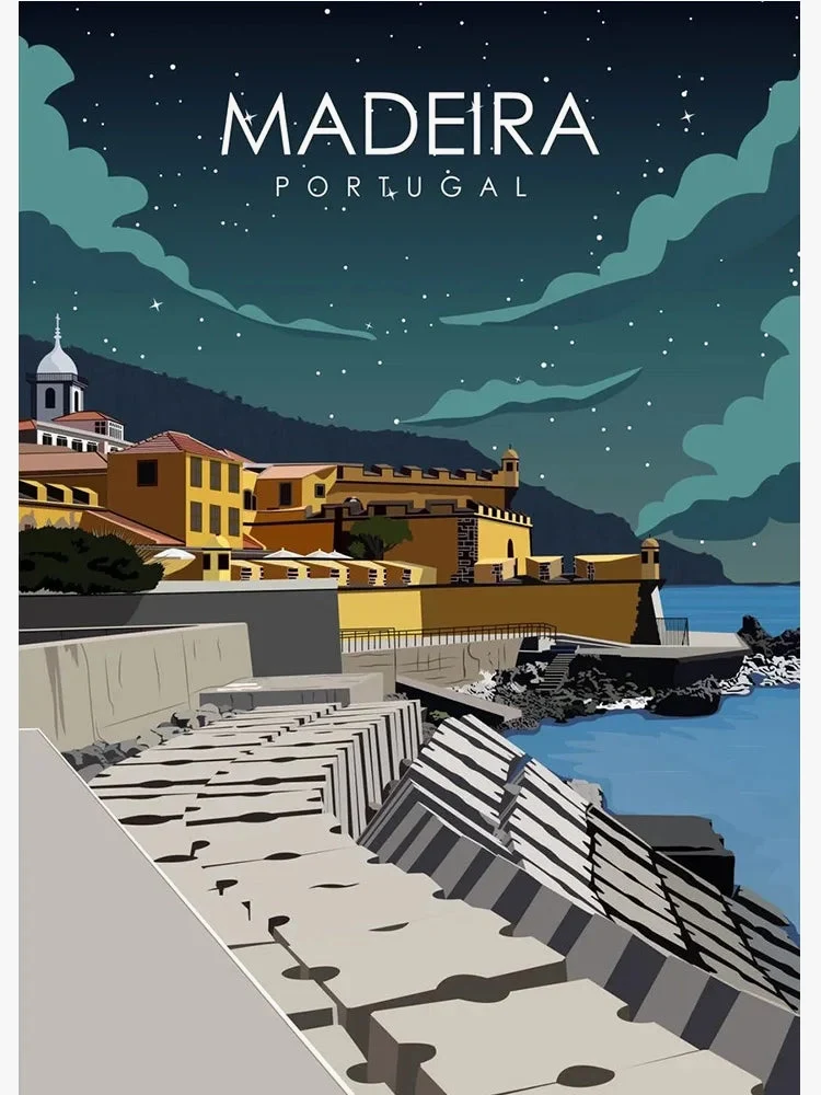 affiche de voyage artistique du caire naples madère et rimini