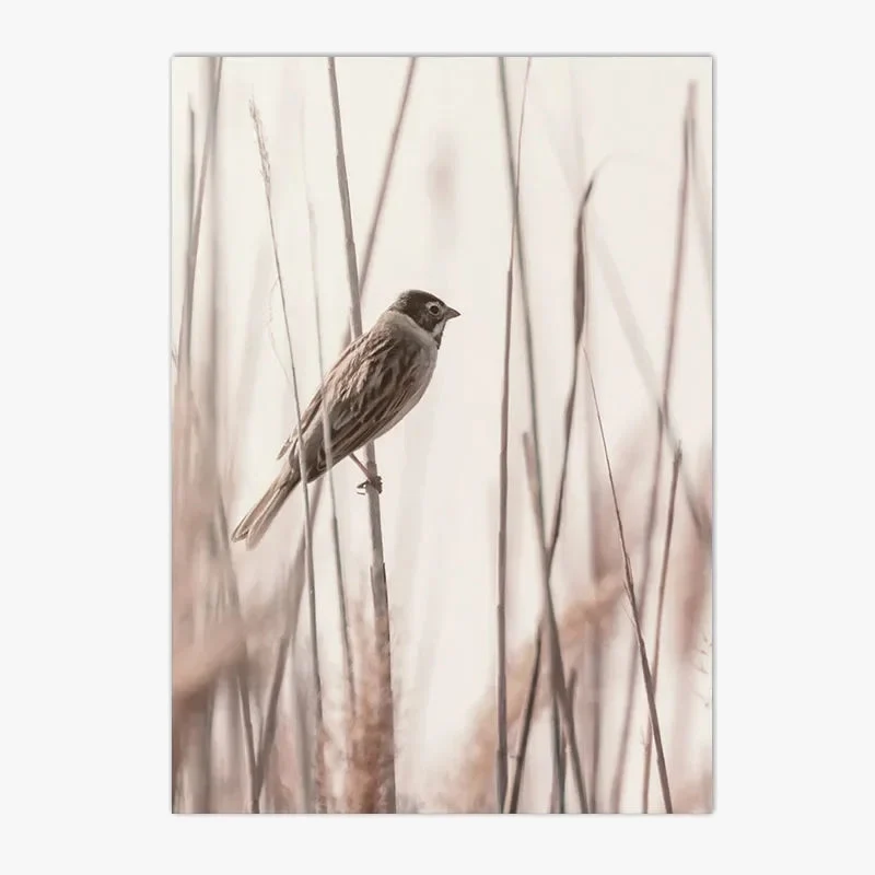 art mural décoratif nature oiseaux fleurs et sable