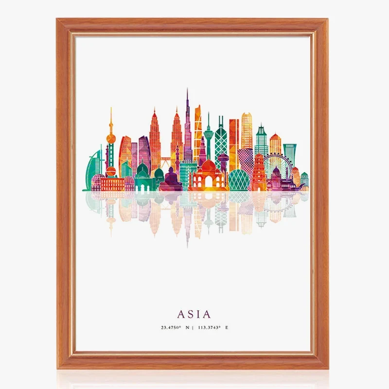 affiches art mural skyline paris londres new york madrid