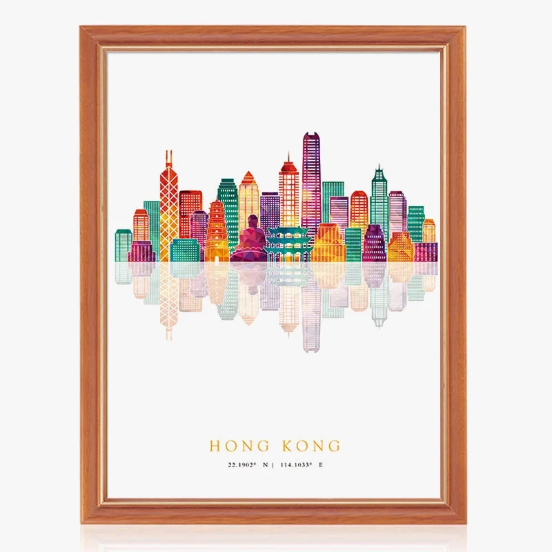affiches art mural skyline paris londres new york madrid