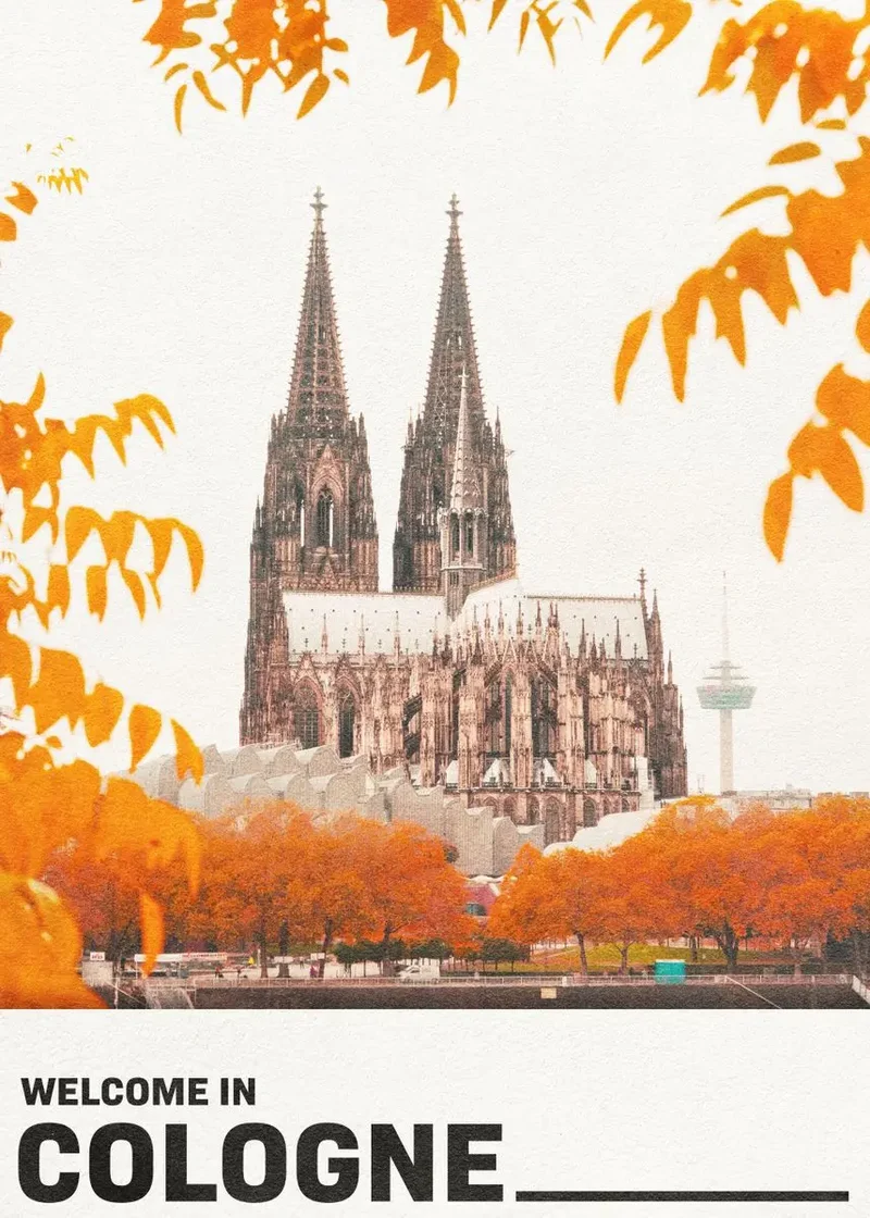 affiche touristique des villes allemandes pour décoration intérieure