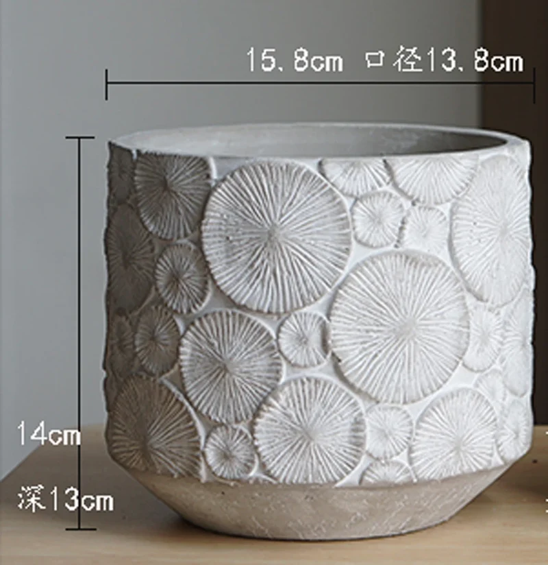 moule silicone pot fleurs béton motif vintage grand format