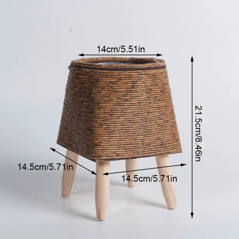 étagère à fleurs nordique en imitation rotin avec pieds amovibles