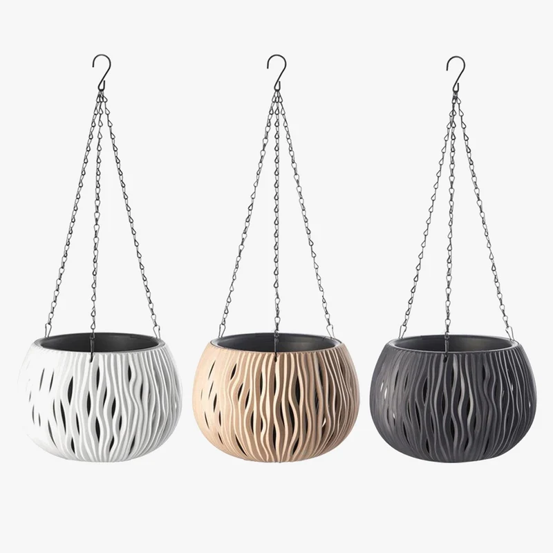 panier suspendu avec pots et arrosage automatique pour plantes