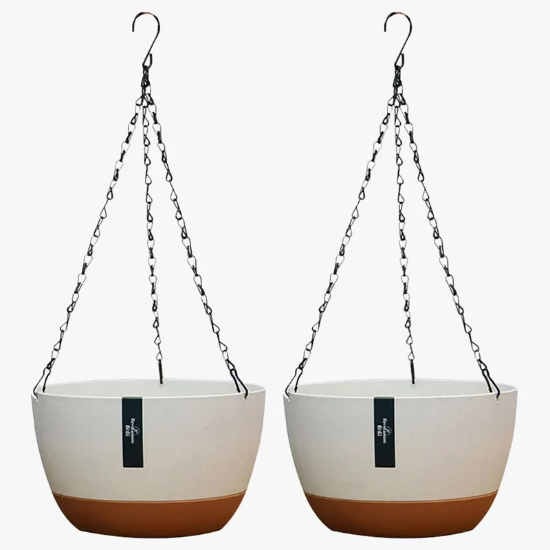 lot de 2 pots suspendus en plastique pour jardin extérieur