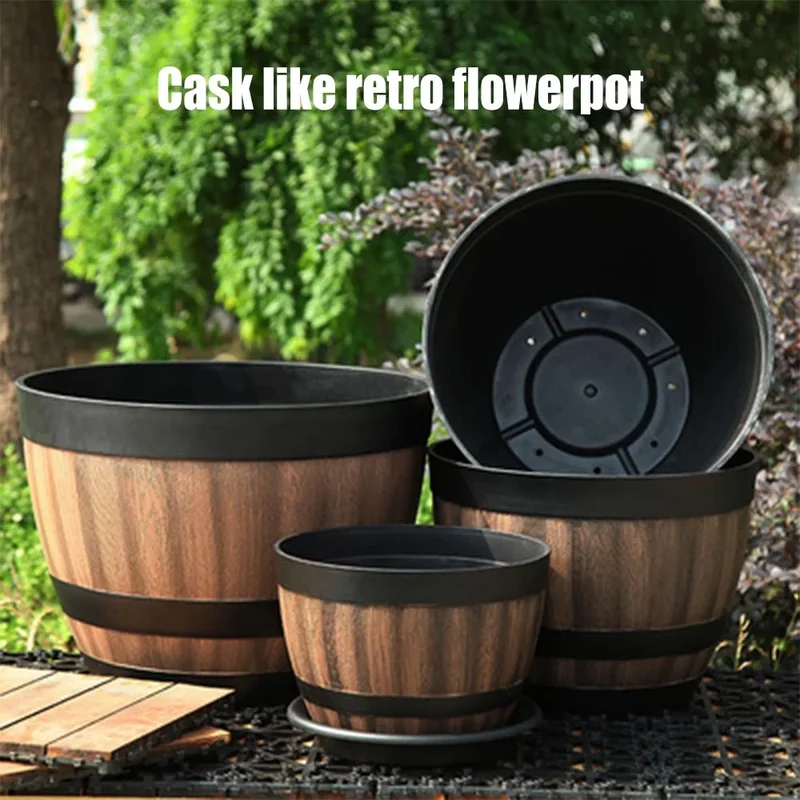 pot de fleurs rétro en seau pour jardin et décoration intérieure