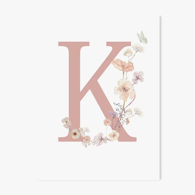 affiche personnalisée fleur sauvage décoration murale pour bébé fille