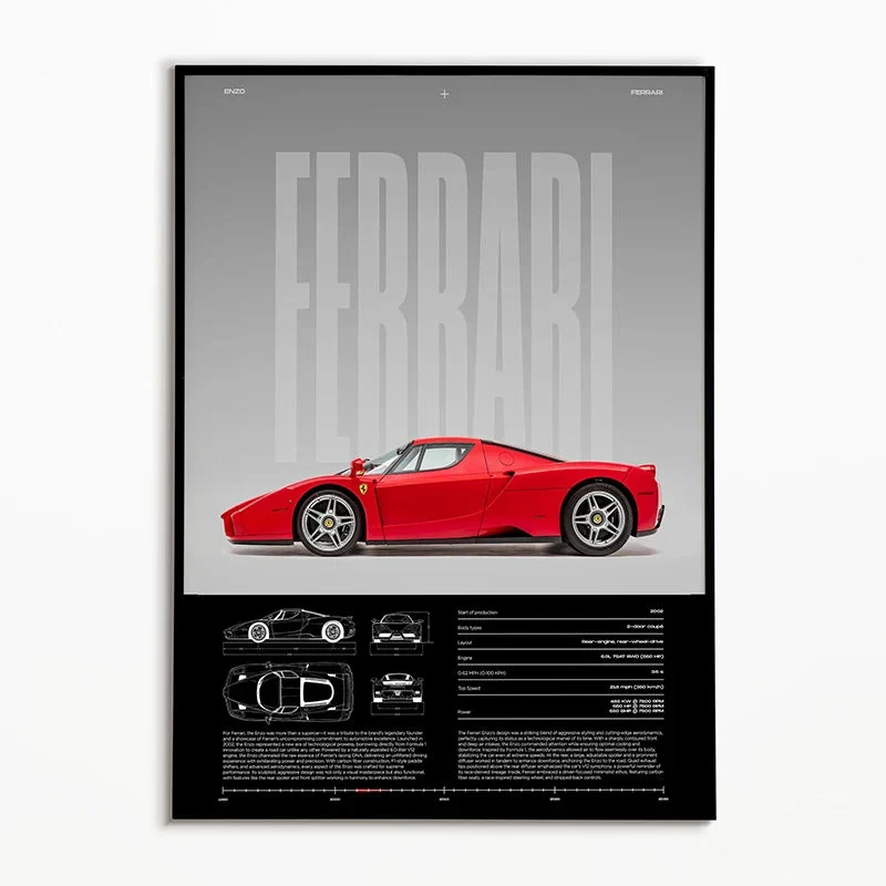 affiches de voitures classiques en noir et blanc pour décoration intérieure