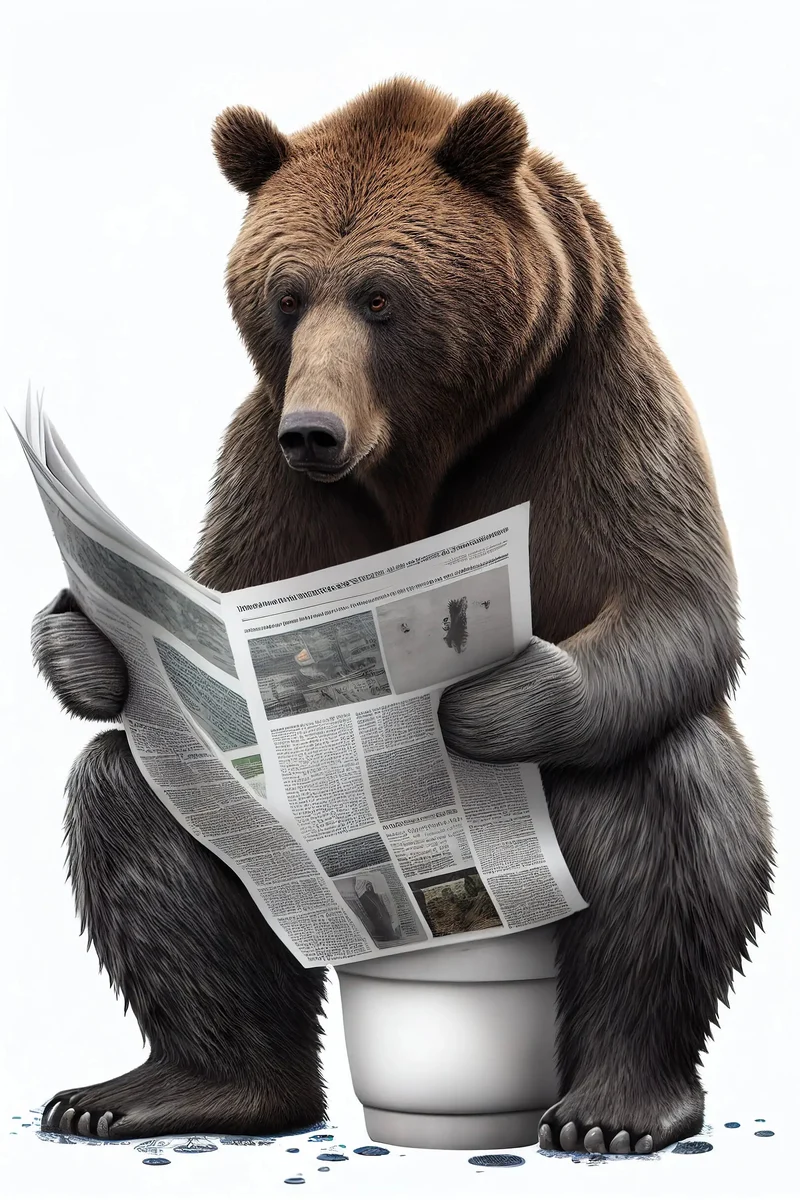 décoration murale humoristique animaux sur toilettes avec journal