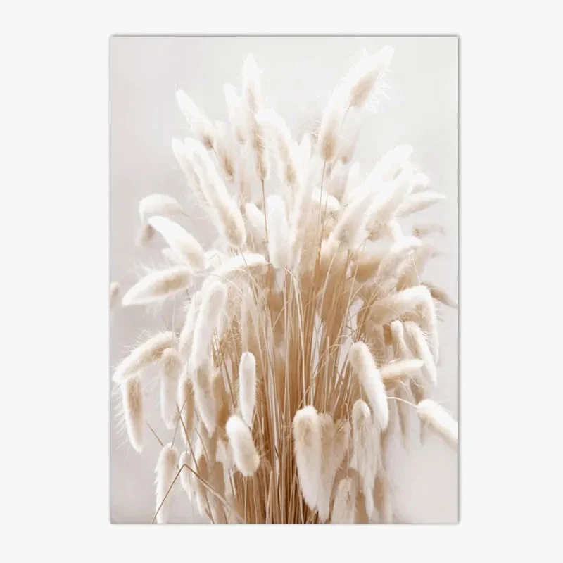 affiches de roseaux et fleurs séchées pour décoration murale
