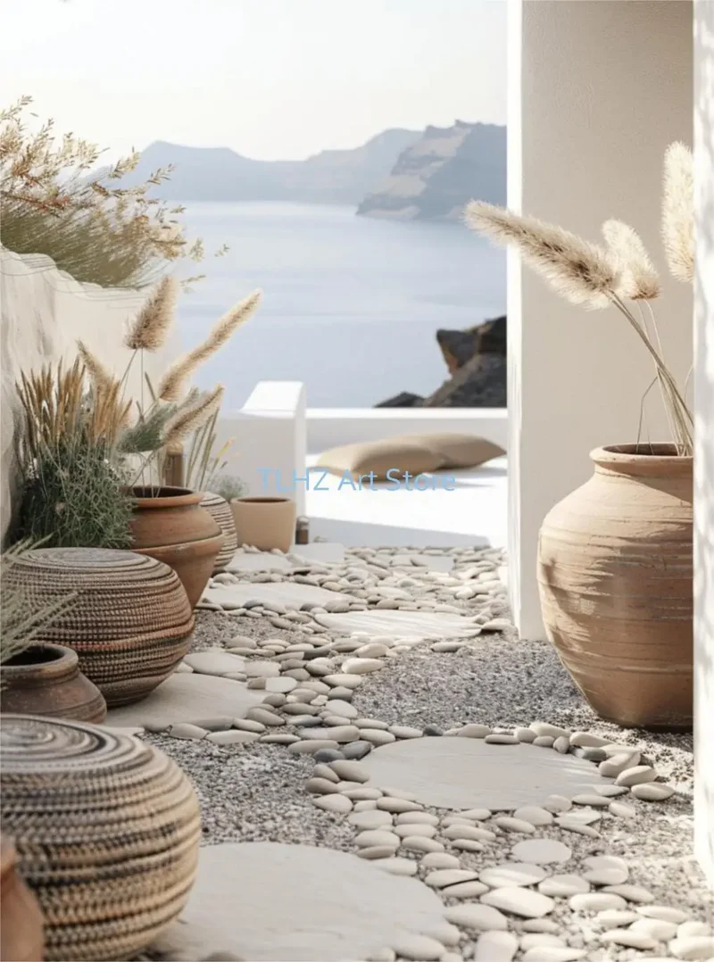 affiches modernes de paysage de voyage en grèce à santorin