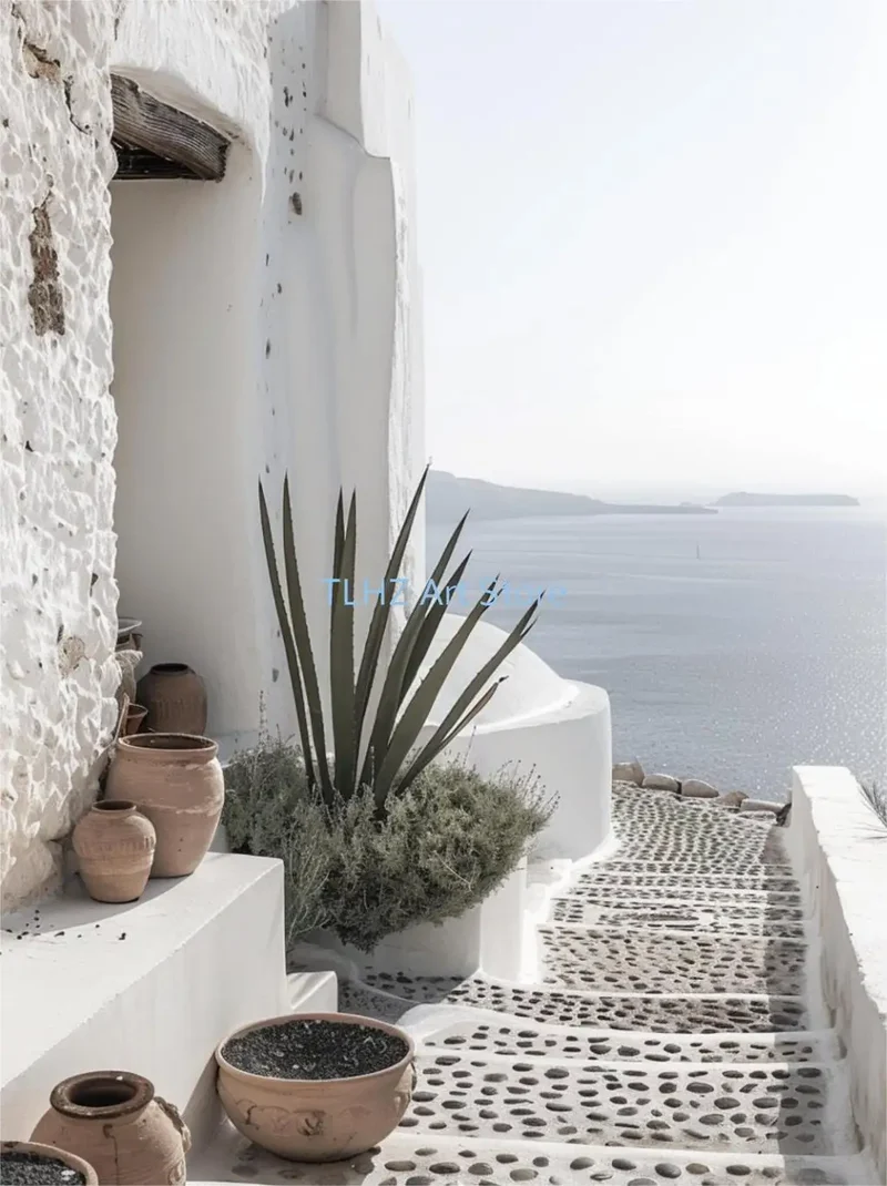 affiches modernes de paysage de voyage en grèce santorin