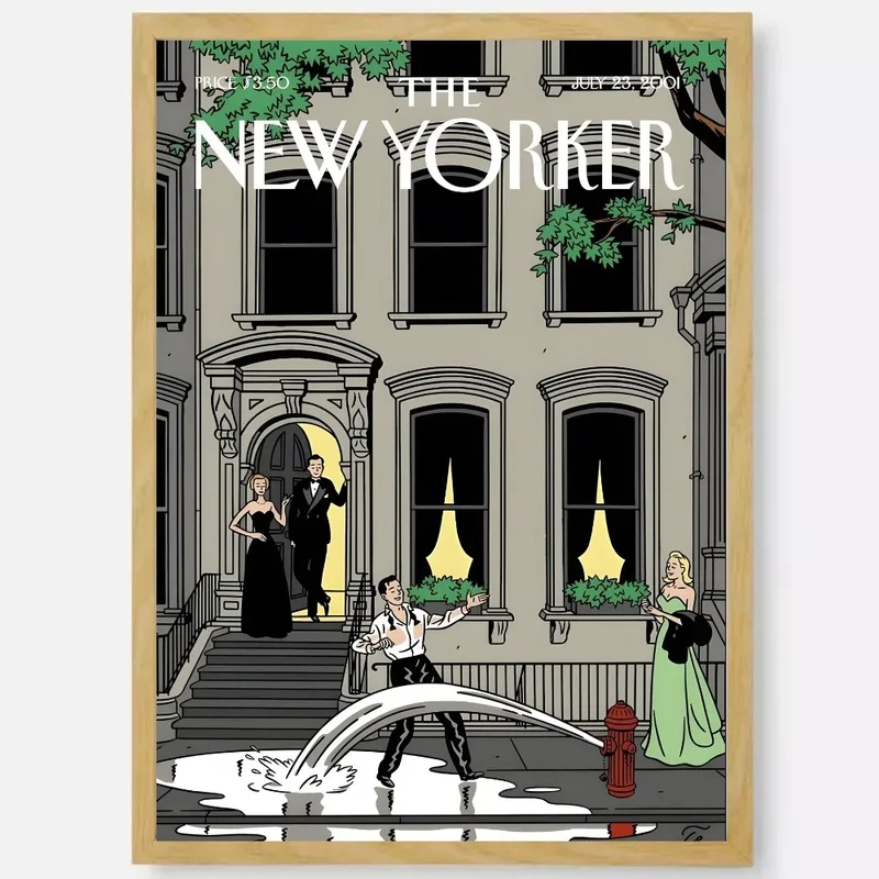 affiche art mural new yorker autocollant étanche décoration esthétique