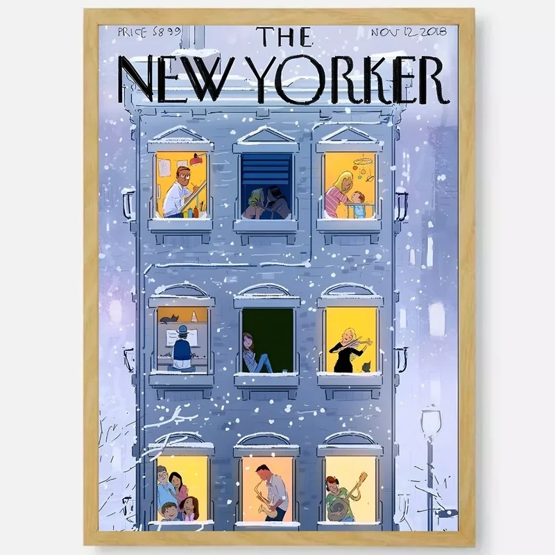 affiche new yorker art mural autocollant étanche décoration esthétique