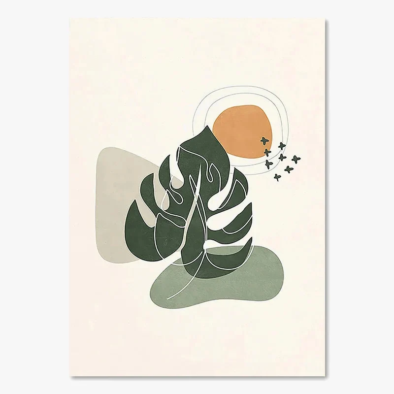 affiches murales boho géométriques soleil lune abstraites pour décoration