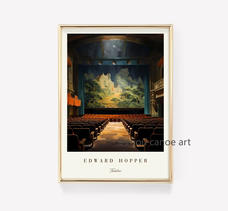 bibliothèque d'art classique edward hopper affiches modernes décor mural