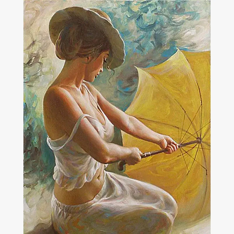 peinture par numéro portrait fille artisanat créatif décoration maison