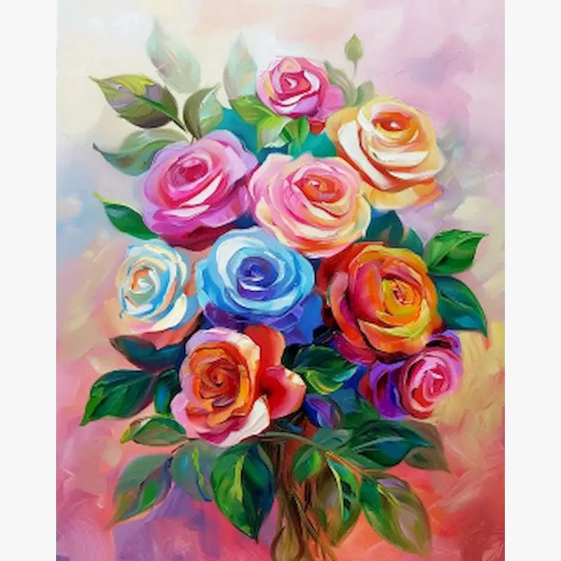 kit de peinture par numéro fleurs pour adultes décorations artistiques