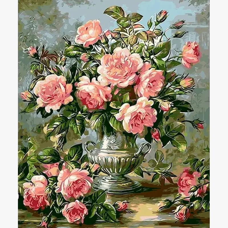 kit de peinture par numéro fleurs à colorier pour adultes