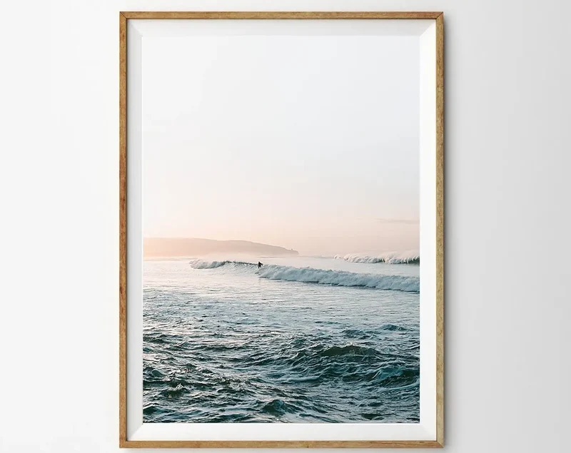 affiche de photographie de vagues art mural décoration intérieure