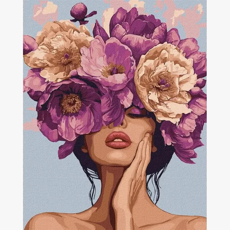 peinture moderne fleurs par numéros artisanat pour adultes décoratif