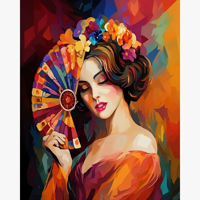 peinture moderne par numéros fleurs artisanat pour adultes