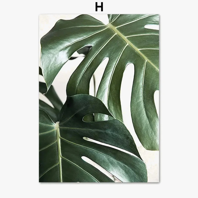 art mural toile décoratif avec feuilles de monstera