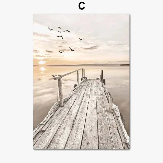 art mural paysage boho moderne pour décoration intérieure