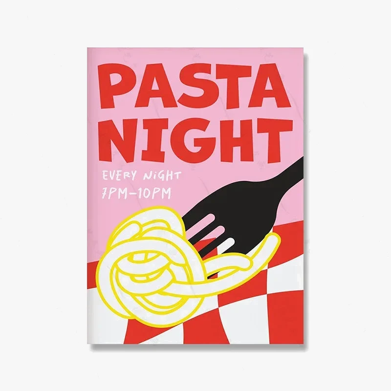 affiche artistique sur la cuisine et les pâtes décorative pour intérieur