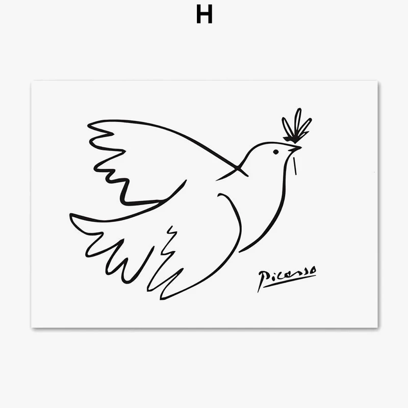 affiche abstraite imprimée style Picasso Matisse pour décoration murale