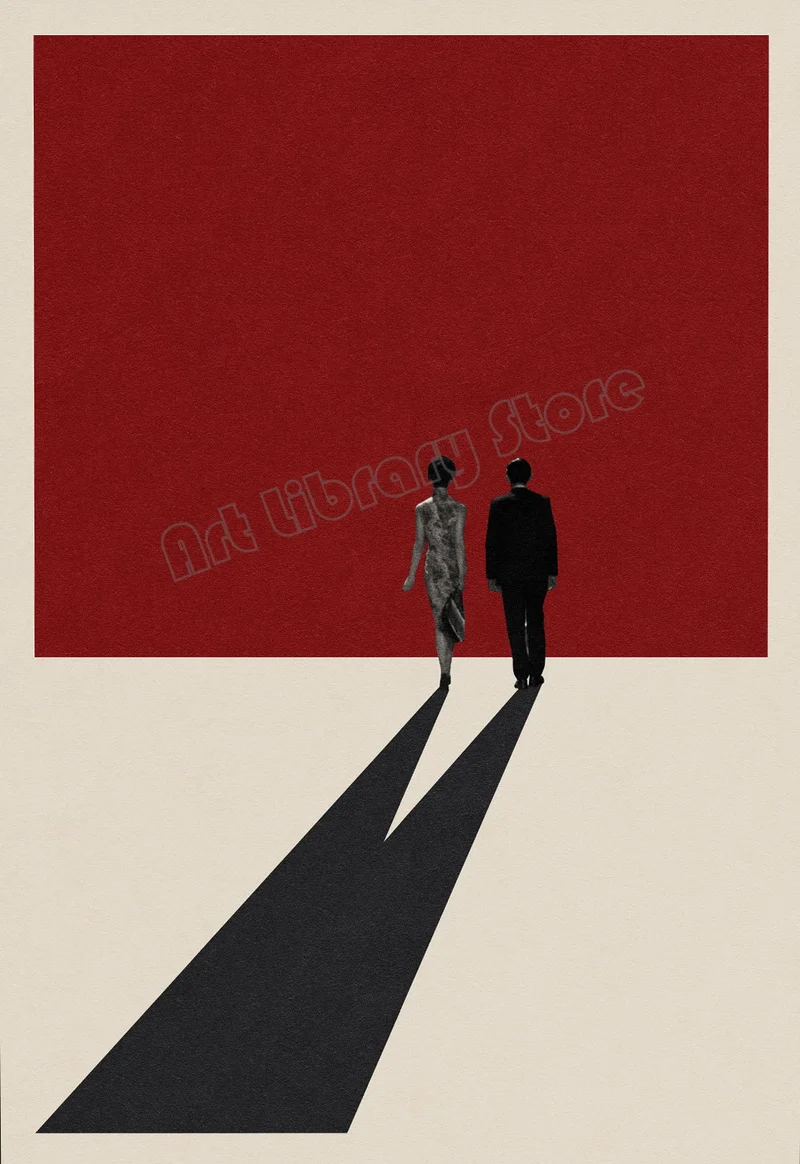 affiche rétro abstraite inspirée de films classiques décoration murale