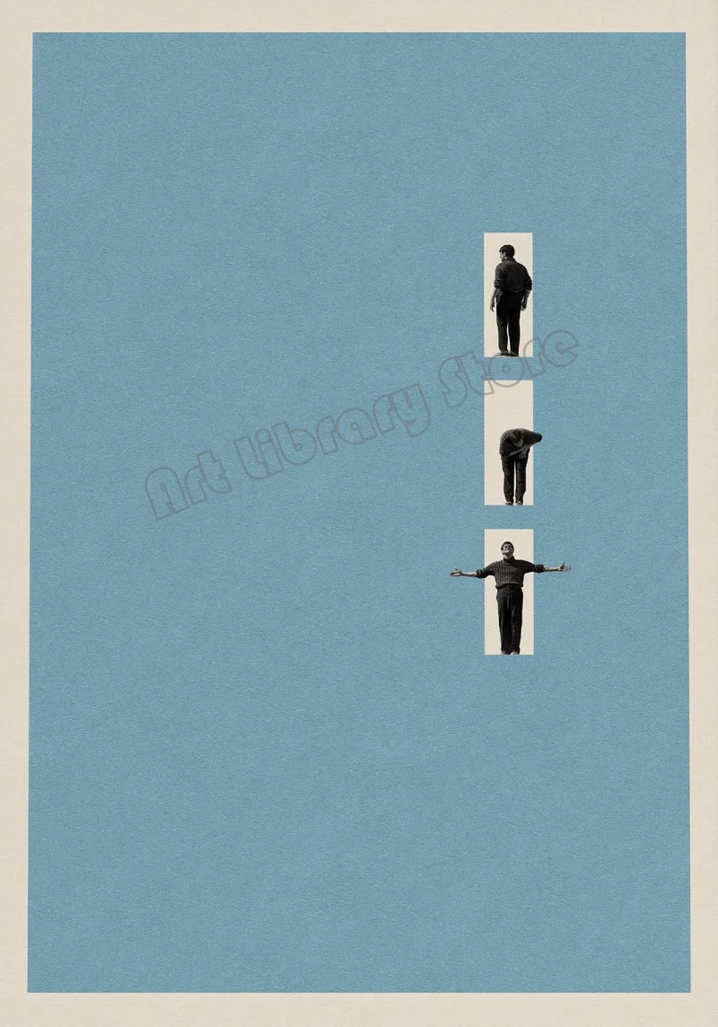 affiche rétro abstraite inspirée de films classiques décor mural
