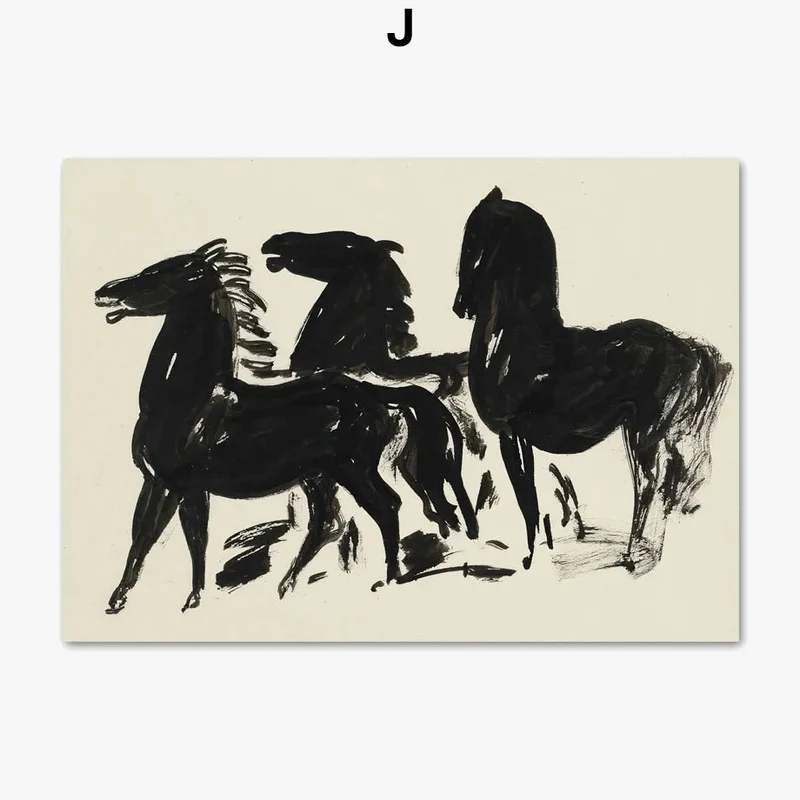 affiche abstraite inspirée de Picasso et Matisse pour décoration artistique